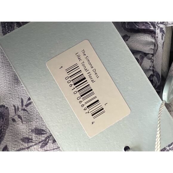 NWT Hill House Women's The Simone Maxi Open Back Dress Lilac Floral Tonal Size L - Picture 5 of 10